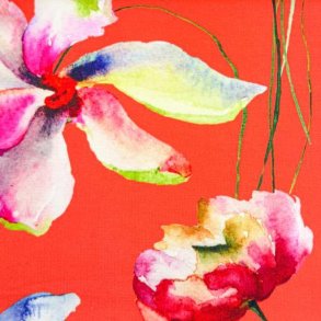 Heavy viscose jersey, Flowers Peach